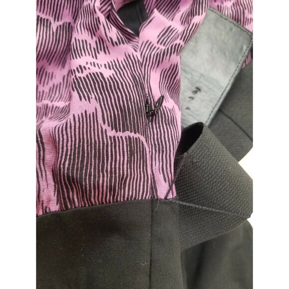 Classiques Entier Womens Ruffle Belted Sheath Dress Size 6 Pink Black Cap Sleeve - Picture 8 of 8